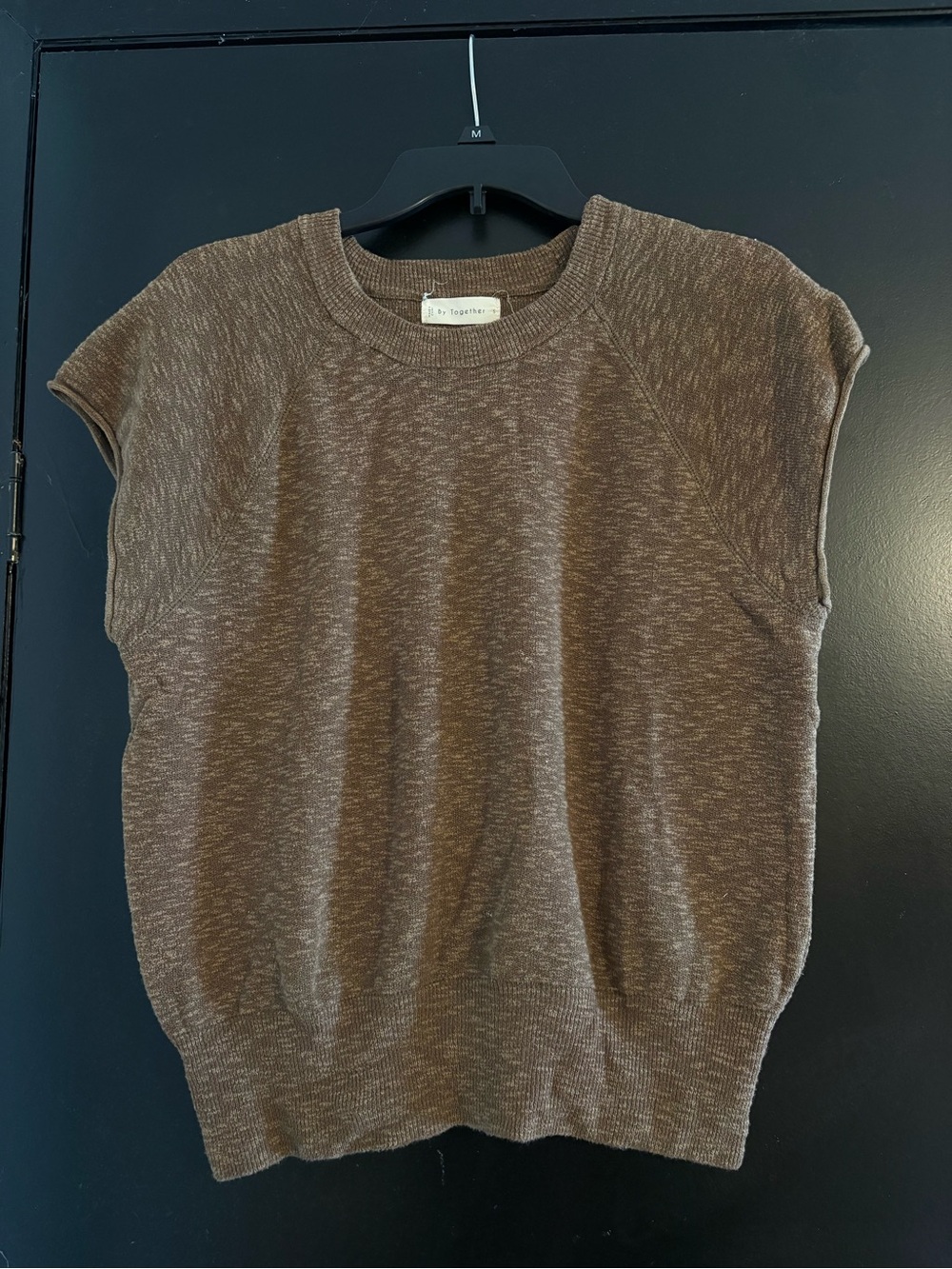 By Together Chocolate Brown Ribbed Knit Tee